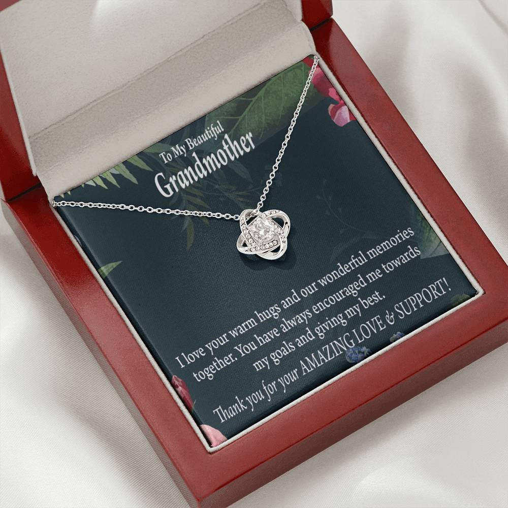 Grandmother Mother's Day From Grandson Love Knot Cz Necklace Luxury Box
